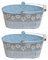 YARNOW 2 Stücke Zinkwanne Shabby Blumenvase Rustikaler Blumentopf Kaktus Sukkulenten Topf Landhaus Vase Metall Eimer Vintage Übertopf Eisen Pflanzgefäß für Balkon Büro Wohnzimmer Tischdeko