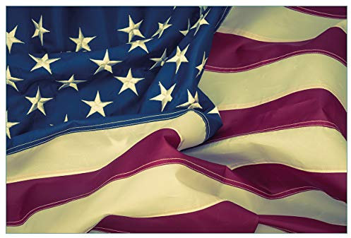 Wallario Küchenrückwand aus Glas 90 x 60 cm, Motiv: Amerikanische Flagge im Wind | Spritzschutz abwischbar & pflegeleicht