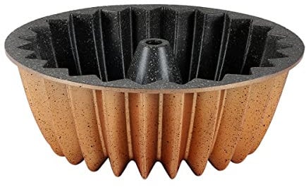 serenk Fun Cooking Star Cake Pan 10.2 in/26 cm, Non-Stick Cake Tins, Premium Fluted Ring Cake Tin, Baking Pans for Oven, Bakeware Round, Cast Aluminium Granite Coating Cake Mould, Heavy Duty