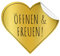 80x Öffnen und Freuen Aufkleber, gold/schwarz 3,5cm hoch, große selbstklebende Etiketten Sticker, Schöne Geschenkaufkleber