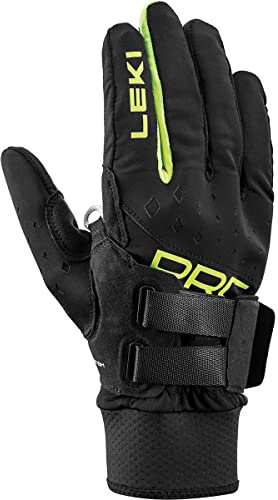 LEKI Unisex-Adult Leki Skistock, black-neon yellow, 10.5 EU