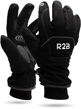R2B Winterhandschuhe wasserdicht - Größe L, Handschuhe touchscreen, warme Handschuhe mit Thinsulate, Handschuhe winter mit Anti-Rutsch-Schicht, thermo Handschuhe herren und damen, outdoor Handschuhe
