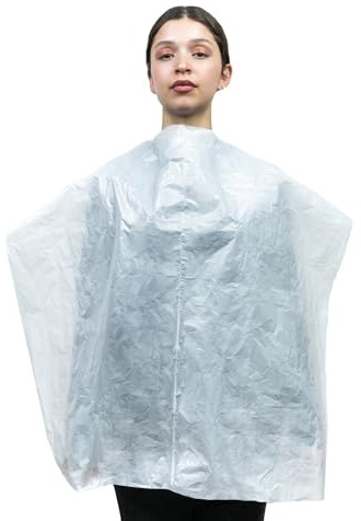 Areso – Capas Desechables para Peluqueria 100 Unidades en Rollo, Capa de Plastico para Tinte de Pelo en Mujer y Hombre, Color Blanco