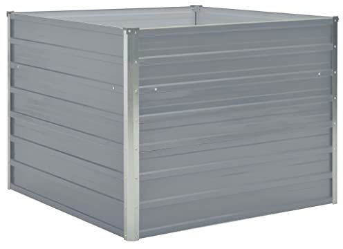 Annlera Jardinière 100x100x77 cm Gris Jardinières Pot De Fleur Exterieur Bac A Fleurs Acier Grande Taille Jardinière sur Pied Jardinière Balcon Bac De Plantation