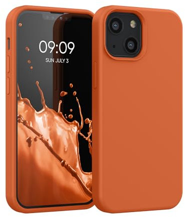 kwmobile Carcasa Compatible con Apple iPhone 13 Mini Funda - Case TPU y Silicona antigolpes - Apto Carga inalámbrica - Albaricoque cálido