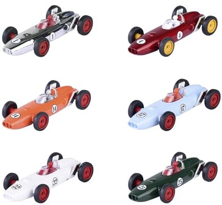Majorette - 60 Jahre Jubiläums-Modellauto First Ever - Racecar aus Metall mit Fahrerfigur und Gummireifen, Auto in 6 Farben (zufällige Auswahl), 7,5 cm, Spielzeugauto mit Retro-Sammler-Box