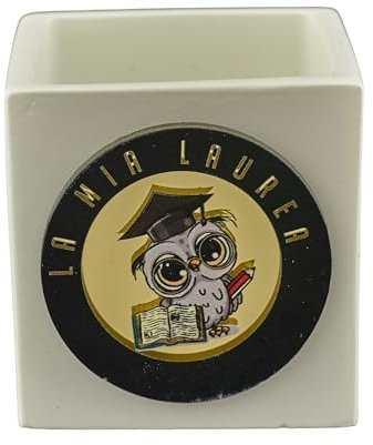 Doni Bomboniere Laurea 6PZ Portacandela con Gufetto Tocco Gadget Infermieristica Economia Ingegneria Medicina Psicolorgia Giurisprudenza Informatica Biologia Festa Farmacia Particolari Originali