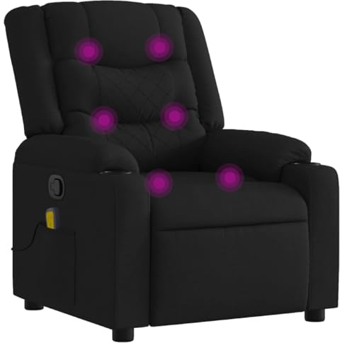 vidaXL Massagesessel Schwarz Stoff