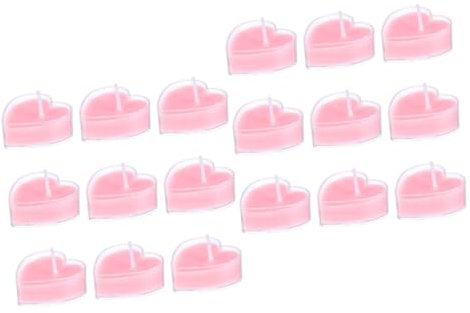 minkissy Heart Shaped Tealights 18 Pcs Heart Shaped Scented Candle Day Smokeless Essential Home Wedding Adornment Valentine Heart Shaped Candle Scented Candles Moon Shearer Small Candle Pink Tealight