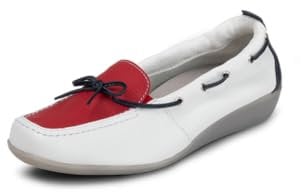 VITAFORM Mokassins Damen Leder Weite H - Bequeme und Elegante Damen Schuhe - Leichte Slipper aus italienischem Hirschleder weiß 37