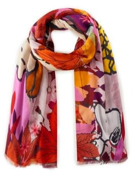 CODELLO X Peanuts XL-Character-Schal, Beere-Mehrfarbig