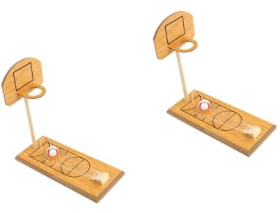 VICASKY 2 Sätze Tischbasketballspiel Mini-Basketballball Indoor-Spielset Desktop-Spielzeug Kinder holzspielzeug Mini Basketball Hoop Finger-Basketballspiel Tabletop-Basketball Hölzern