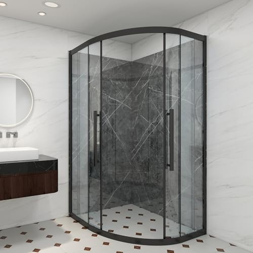 [neu.haus] Set de 16 Panneaux Muraux Décoratifs pour Douche Salle de Bain Toilettes Cuisine Salon Chambre Résistant aux UV Humidité Facile à Coller PVC 120 x 60 cm Marbre Marbre Noir Grey Diamond