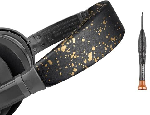SOULWIT Kit Diadema de Almohadillas para Bose QuietComfort 15(QC15)/QuietComfort 2(QC 2) Auriculares, fácil instalación -Negro Dorado