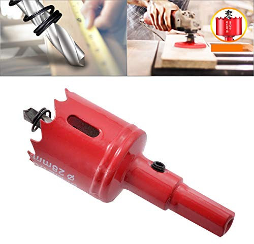 HOHXEN Sierra de Corona Bimetálica de 28mm, M42 HSS Sierra de Orificio con Punta de Posicionamiento para Cortar Acero Blando, Acero Inoxidable, Hierro Fundido, Latón, Aluminio, Madera, Tubos de PVC