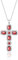 Linawe Silberkette Kreuzkette Kreuz Kette Halskette Damen, Rot Rubin Diamant Geburtsstein Kristall Kettenanhänger Silber Kette mit Kreuz Anhänger, Schmuck Damenkette Jewelry