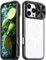 Rdyi6ba8 Cover per iPhone 16 Pro, Trasparente Compatibile con Magnetica Case con [Scorrevole Protezione Fotocamera] TPU+PC Antiurto Custodia per iPhone 16 Pro - Nero