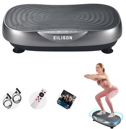 EILISON Glory Vibration Plate Exercise Machine - Lymphatic Drainage Whole Body Workout Vibration Platform 99 Adjustable Speeds Power Shaping Vibrating Plate, Weight Loss, 350 lbs (Glory Grey)