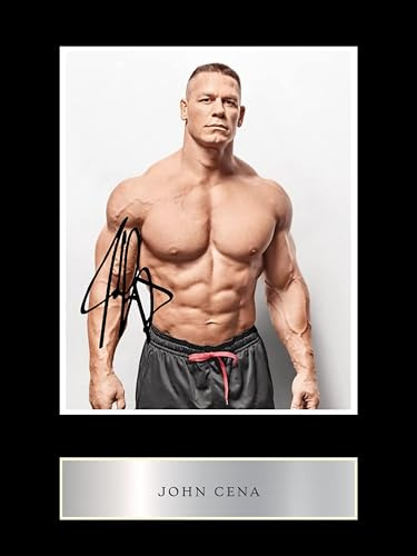 John Cena Vorgedrucktes Signatur-Foto, mit Passepartout, Nr. 1, gedrucktes Autogramm, Bild, 25,4 x 20,3 cm Passepartout