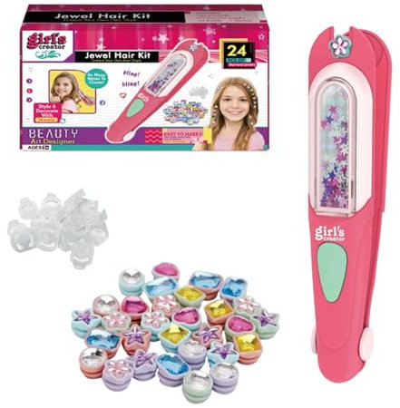 To My Dear Daughter - Hair Gem Stamper Kit, Girls Hair Styling Tool with 24 Reusable Shining Rhinestone Gems for Christmas & Birthday Gift