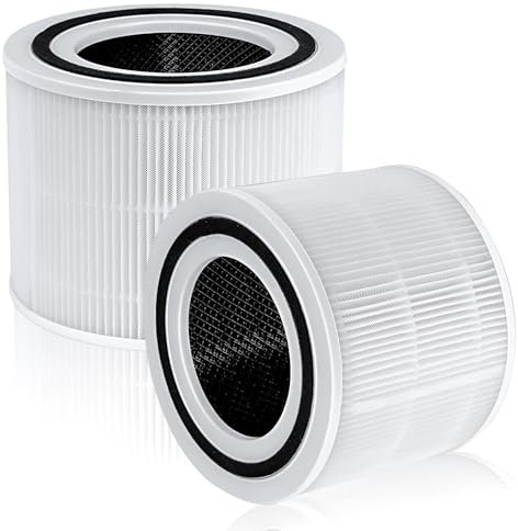 Covienapp 2 Pack Core 300 Replacement Filter for Levoit Air Purifier Core 300-rf Core 300s, 3-in-1 Pre, H13 True HEPA, Activated Carbon Filtration System,White