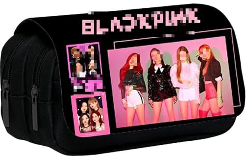 BlackPink Federmäppchen, Koreanische Stern Federmäppchen,Federtasche,Kinder Große Kapazität Stift, Pencil Case für Tasche Teenager Studenten Büro Schulbürobedarf Kosmetiktaschen Bleistifthalter