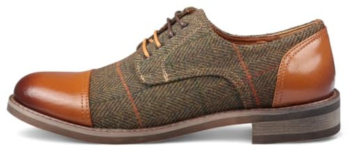 Infinity Leather Zapatos Oxford de Tweed de Piel marrón para Hombre - Theon