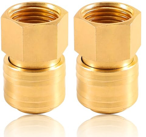 Beatific 2 raccordi ad aria compressa da 1/2 pollici, in ottone, 1/2 IG, attacco rapido ad aria compressa, filettatura interna in ottone, spina frizione, presa per connettore ad aria compressa