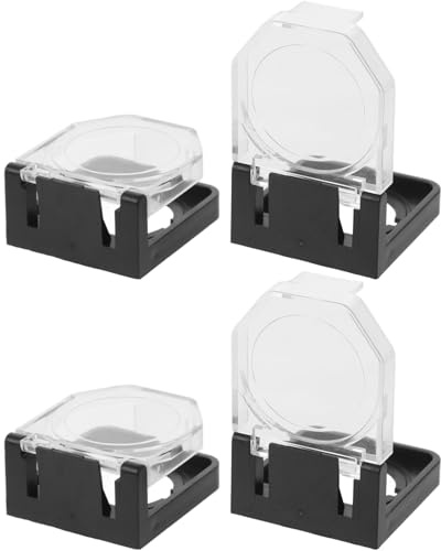 PLAFOPE 4 pièces Cache Bouton Poussoir Noir Protection Anti-poussière et Étui Guard pour Interrupteur Lot de Installation Facile pour PC et Appareils Électroniques