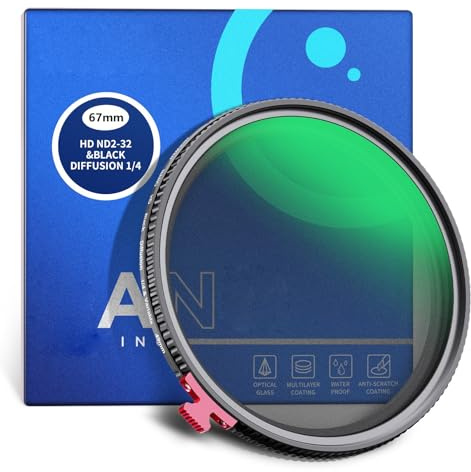 ND2 auf ND32 verstellbarer Graufilter, variabel, 49 mm, 52 mm, 58 mm, 62 mm, 67 mm, mit schwarzem Diffusionseffekt, variabler ND-Filter