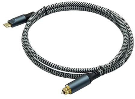 Kueohse Plated Connector Braided USB-C to Optical Audio Cable For/Soundbar, Speakers and Home Theater Systems