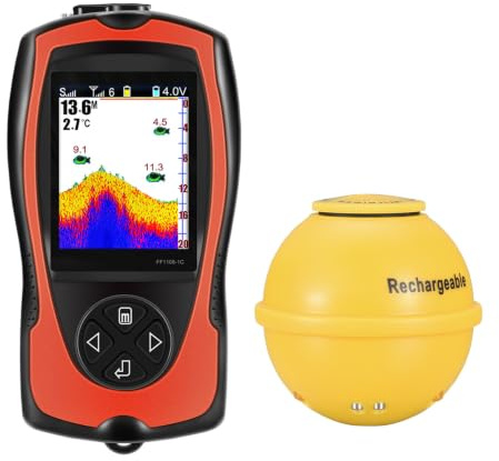 BuyWeek Tragbarer Fischfinder Echolot mit Sonar Sensor und LCD-Bildschirm für Angeln im Freien
