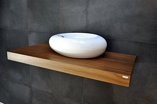 Edler Waschtisch Waschtischplatte Nussbaum/Walnuss inklusive Halterung WT-100 Carl Svensson