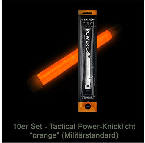 50er Set - Power-Knicklicht/Leuchtstab Tactical Light im Militär-Standard - orange leuchtend (6 / 15cm) - einzeln verpackt - mindestens 12 Stunden Leuchtdauer