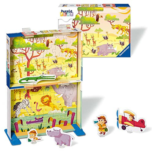 Ravensburger Kinderpuzzle Puzzle&Play 05594 - Safari-Zeit - 2x24 Teile Puzzle für Kinder ab 4 Jahren