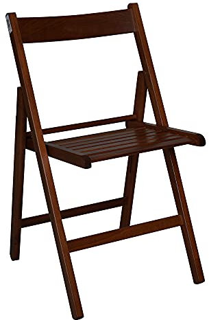 Dmora - 4er-Set Klappstühle aus massiver Buche, Nussbaumfarbe, Maße 42,5 x 79 x 47,5 cm