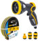 Garden Hose Heavy Duty Layer Flexible Reinforcement UV & Algae Resistant Hose Pipe for Garden, Pressure Washer, Garden Water Features TOUGH MASTER (50FT + Spray Gun)