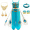 Windskids Prinzessin Jasmin Kostüm Mädchen Prinzessin Kleid Verkleidung Film Aladin Bauchtanz Tüll Abendkleid für Kinder Cosplay Weihnachten Fasching Halloween Geburtstagsfeier Festkleid 3-9 Jahre