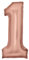Amscan Große Zahl 1 Silk Lustre roségold Folienballon N34 verpackt 86 cm