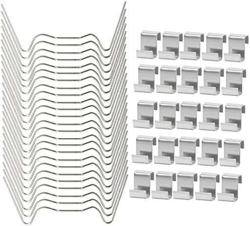 Lot de 50 clips en acier inoxydable pour verre (clips de vitrage 25 W et 25 clips Z), crochets de rechange pour vitre de fenêtre