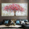 Yayun Art Abstrakte rote bunte große Baumlandschaft, großes Bild für Heimdekoration, Gemälde auf Leinwand für Wohnzimmer, Schlafzimmer, 70 x 150 cm/28 x 59 Zoll mit goldenem Rahmen