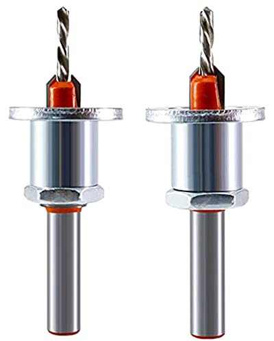 Niukuyu 2 Pack 8mm Metal Drilling Wood Drill Bits Kit with Depth Stop for Woodworking, Plastic, Drilling