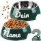 ne&no® Futternapf 2er Set für Welpen und mittelgroße Hunde [Gr. M / 350 ml] Hundenapf mit Namen rutschfest | Katzen Futternapf | Fressnapf Hund (M Forrest Green)