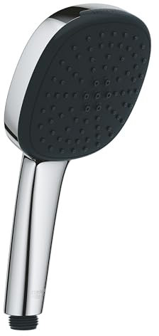 GROHE Vitalio Comfort 110, Pommeau de Douche Cube 11cm 2 jets (Pluie/Stimulant), Sélection Facile, Procédé anti-calcaire, Système de montage universel, Chromé, 26925001