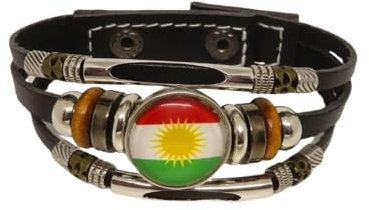 Generisch Rojava Kurdistan Flagge, Kurdische Fahne, Leder, schwarz, Längenverstellbar, Traditionell, Patriotisch