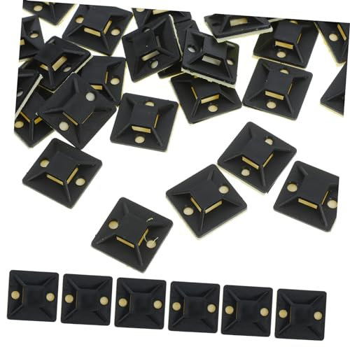Generisch 100 Stück Kabelbinder Basis Kabelbinder Befestigungsquadrate Für Kabelbinder Selbstklebende Kabelbinder Montagebasis Kabelbinder Klebehalterungen Kabelbinder Halterungen