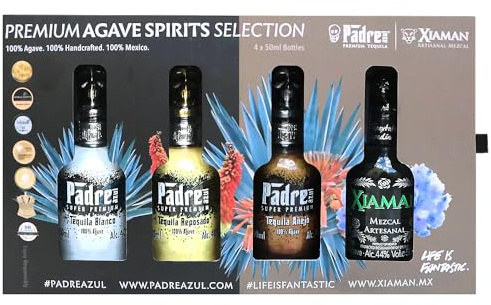 Tres Mujeres | Padre Azul Premium Agave Spirits Selection Miniaturset 4x 0.05 l 40% vol (Padre Azul Blanco, Reposado, Anejo & Mezcal)