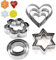 Set di 12 stampi per biscotti in acciaio inox, forma rotonda a forma di cuore, a forma di stella e fiori, per biscotti