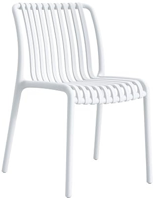 METRO Professional Gartenstuhl Aisen, Kunststoff/Glasfaser, 55 x 58 x 79 cm, Stapelbar, Wetterfest, 150 kg Tragkraft, Weiß