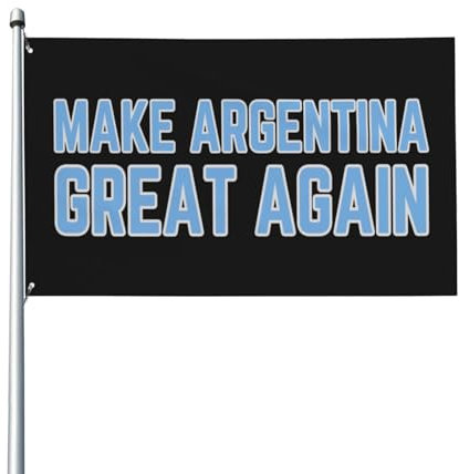 Bandera Hagamos Argentina Grande de Nuevo de 90 x 150 cm (poliéster), decoración para exteriores, letrero para jardín con ojales de latón